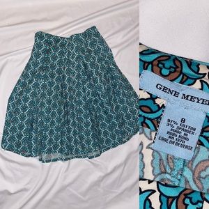 🎈Gene Meyer Multi-color skirt Midi Sz:8 Preloved